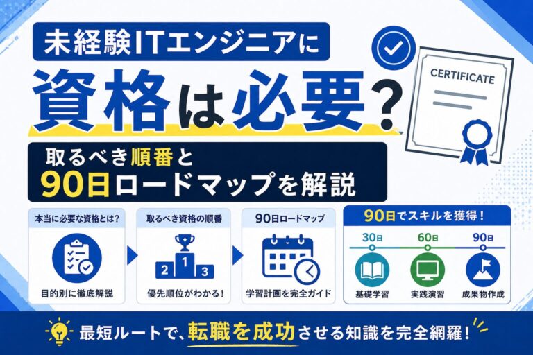 未経験ITエンジニアに資格は必要？取るべき順番と90日ロードマップを解説