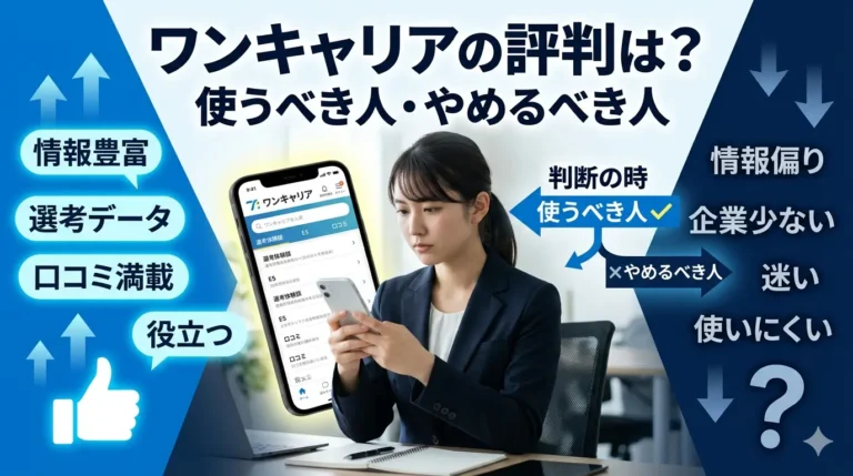 ワンキャリアの評判は？向いている人・注意点・他サービスとの違い