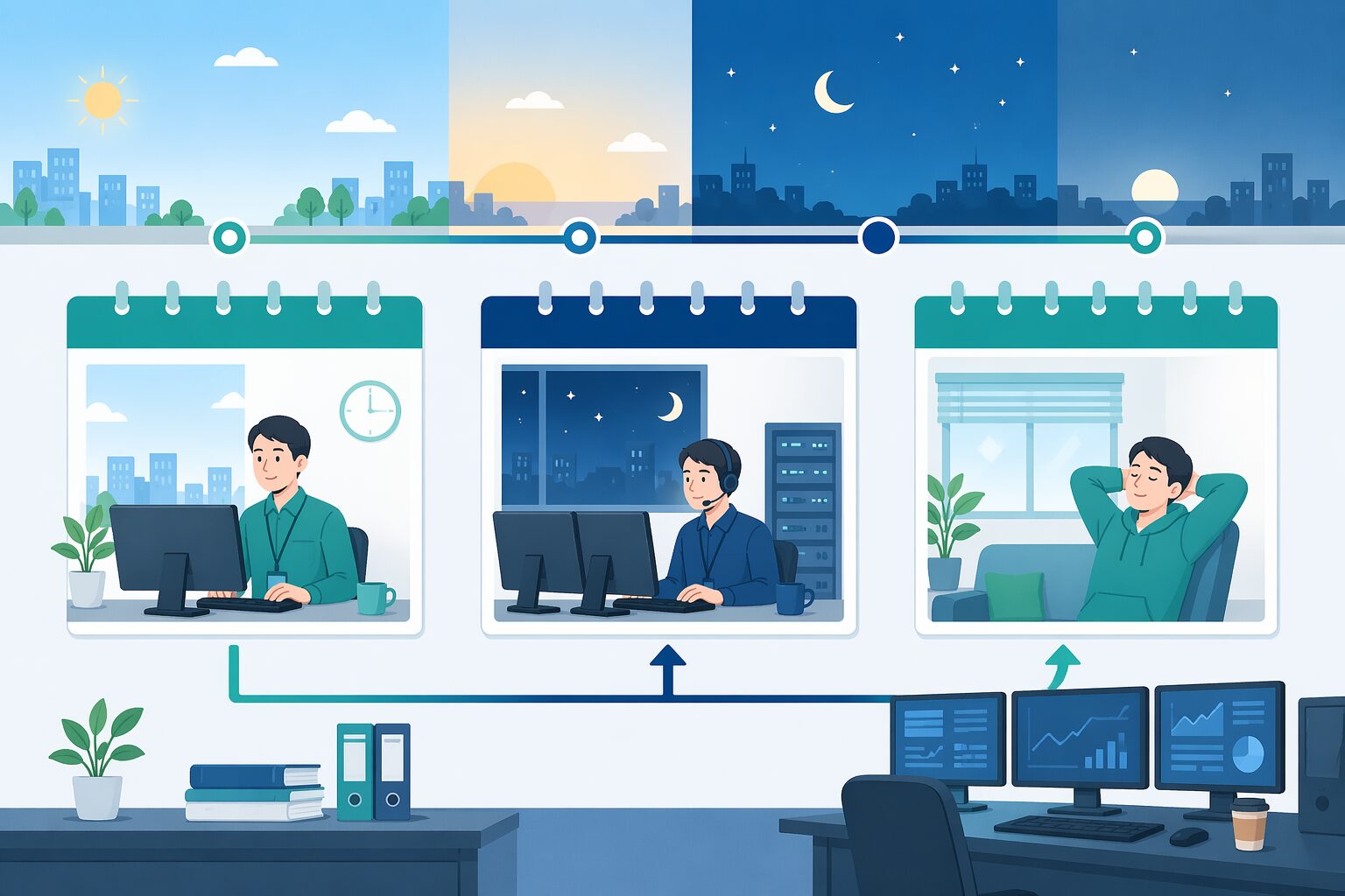 IT夜勤シフトのイメージ