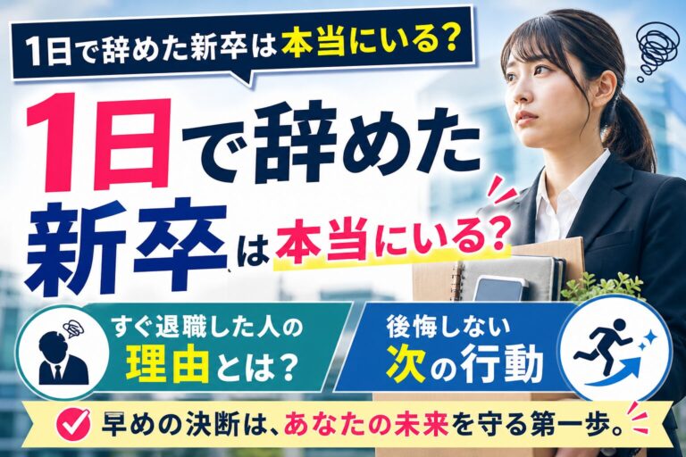 1日で辞めた新卒は本当にいる？すぐ退職した人の理由と後悔しない次の行動