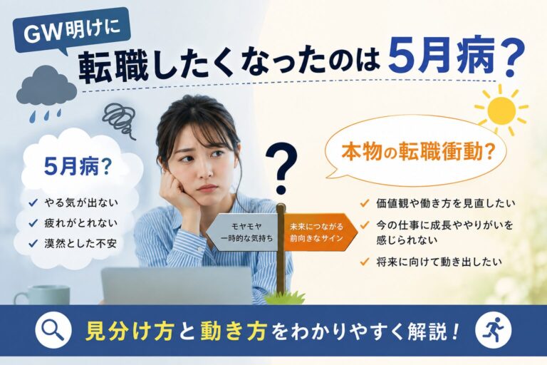 GW明けに転職したくなった気持ちを整理する人のイメージ