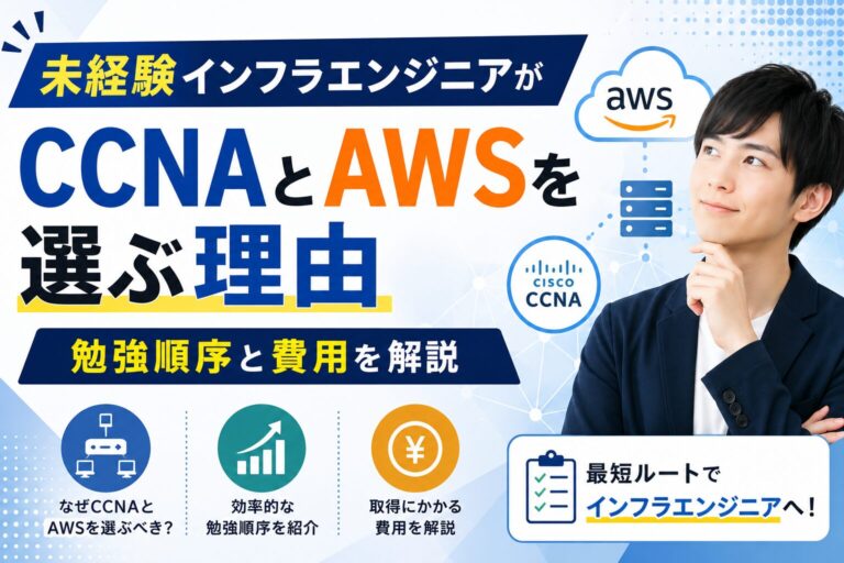CCNAとAWSの学習順序を考えるイメージ