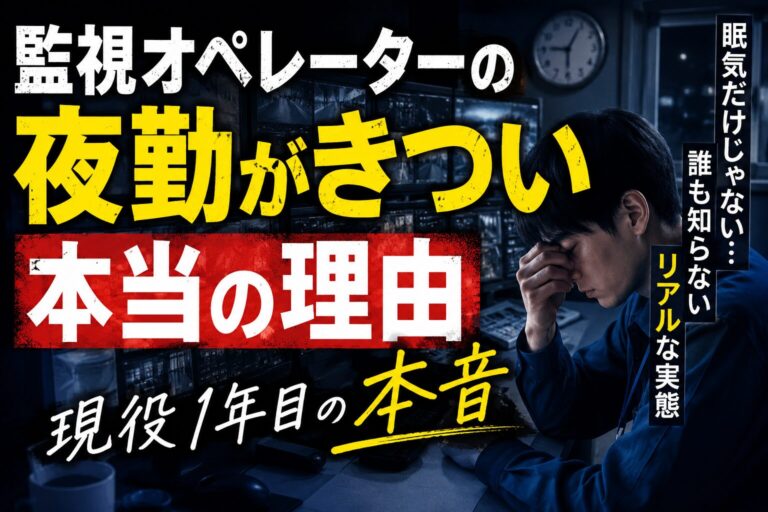 監視オペレーターの夜勤がきつい本当の理由【現役1年目の本音】